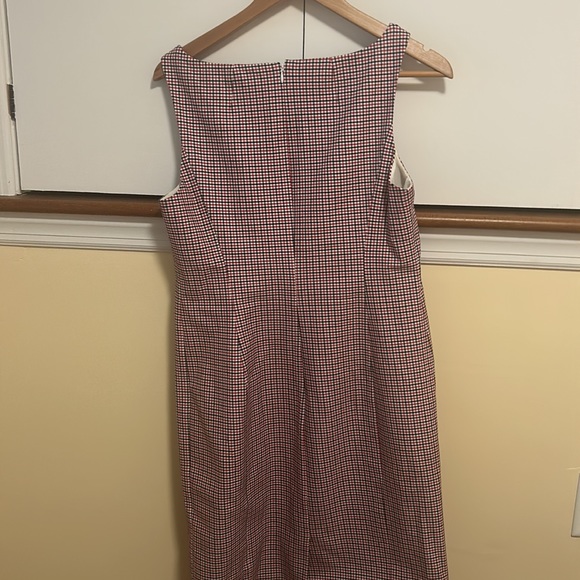 Jcrew red white and blue check cotton sheath dress like new barely worn - Picture 3 of 3